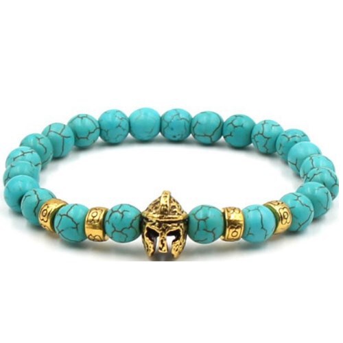 8mm Beaded Bracelet Volcanic Stone Black Lava Turquoise Red Agate Beads Marble Helmet vyhf35