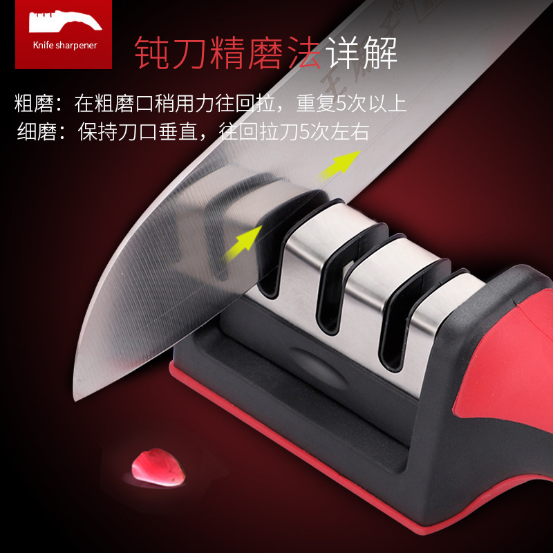 Cuchillo de afilado manual de acero inoxidable ángulo fijo profesional multifuncional afilador de cuchillo de piedra afilador doméstico sin