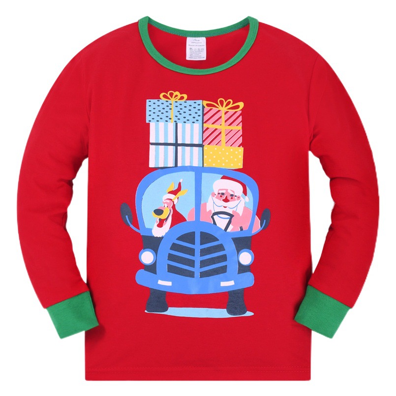 Navidad DE LOS NIÑOS pijamas 2023 Amazon nuevos Santa Claus algodón impreso homewear traje