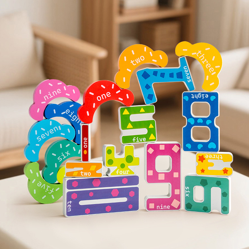 Bloqueo de madera digital equilibrio mosaico pieza de pieza juegos cognitivo de color para niños adición y sustracción aritmética juguete de pensamiento