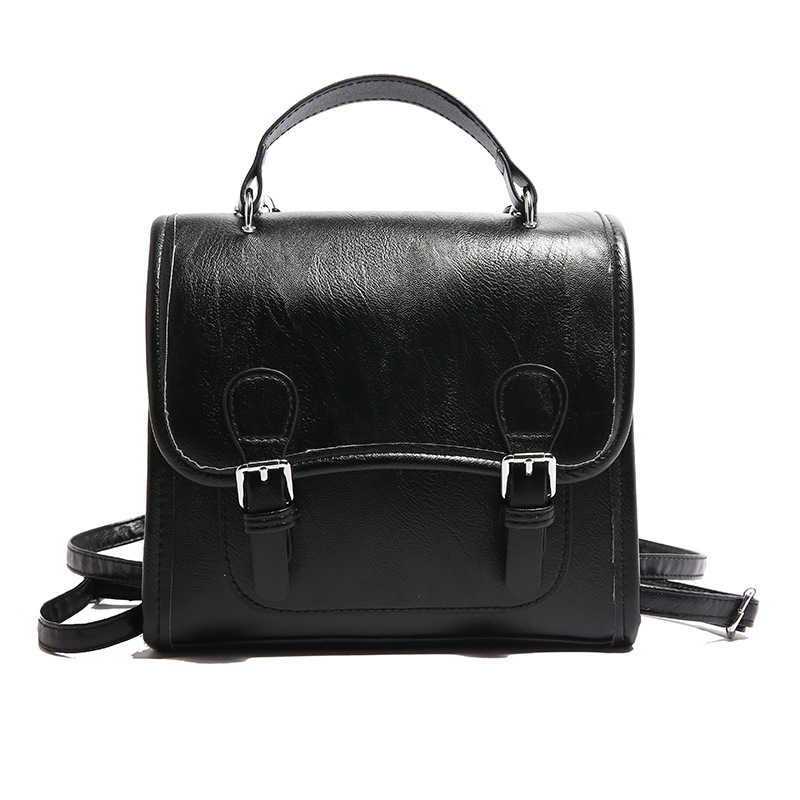 Colegio retro coreano doble hebilla estilo británico 2024 literatura y arte ocio de gran capacidad de moda textura mochila de hombro