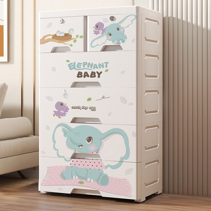 58 amplia caja de almacenamiento engrosada cajón de almacenamiento gabinete de almacenamiento de ahorro de espacio ropa de los niños del hogar gabinete de plástico
