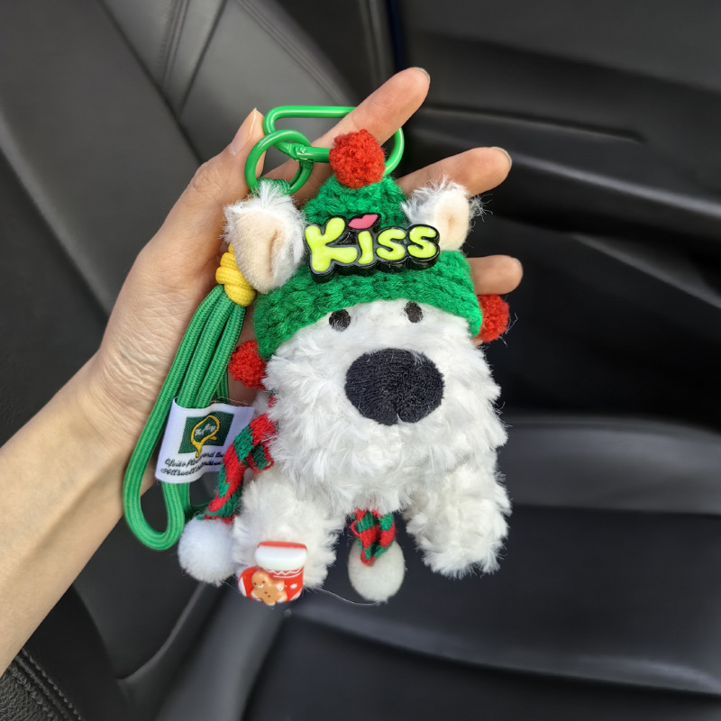Dibujos animados West Highland peluche bolso colgante colgante celebridad de Internet muñeca llavero llavero muñeca al por mayor