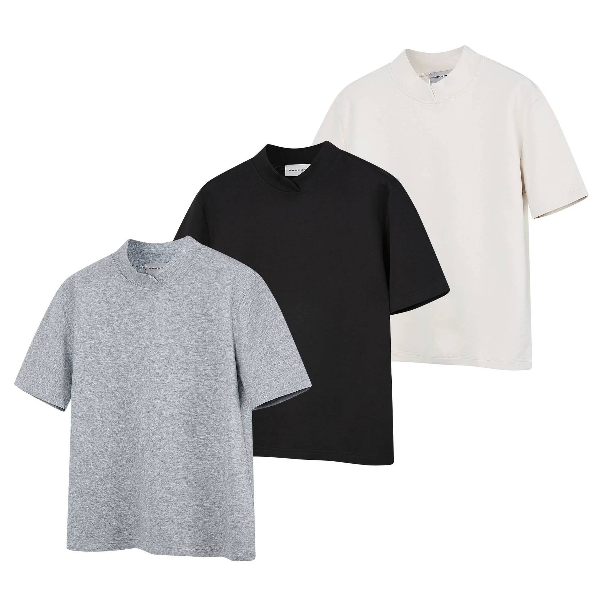 MADEEXTREME 280 г жидкий хлопок воздушный слой лепесток воротник морщин вертикальный воротник профиль футболка с коротким рукавом