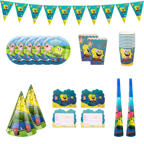 SpongeBob SquarePants Supply Birthday Package Children’s Party Supplies Set Baby Birthday Supplies Decoration Factory