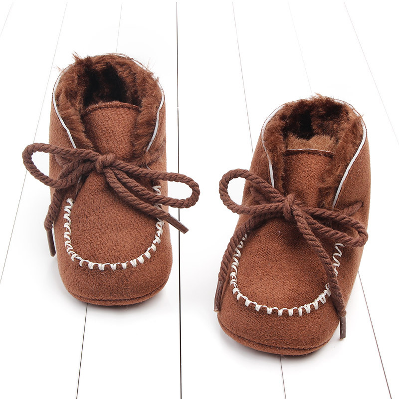 Winter katoenen laarzen 0-1 jaar oud mannelijk en vrouwelijk met pluche isolatie sneeuw zachte zool baby wandelschoenen 2245_voghion.com