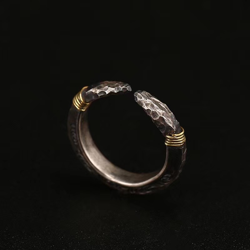 Street Occasion Retro Geometric Alloy Plating Men's Open Ring