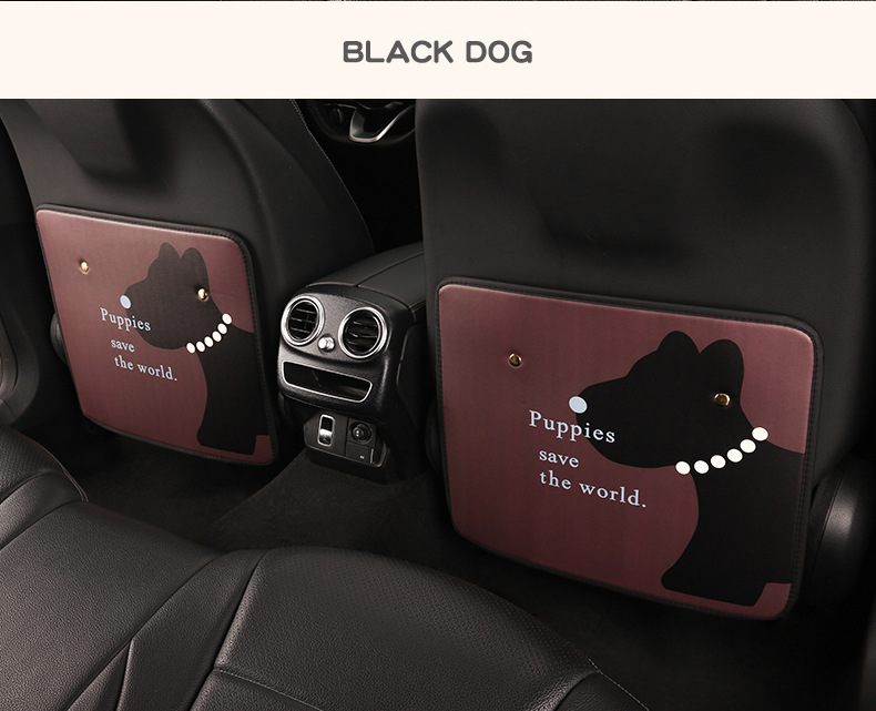 Puppy cute cartoon car seat back anti-kick cushion car seat back anti-fouling anti-dirty cushion short suspension type