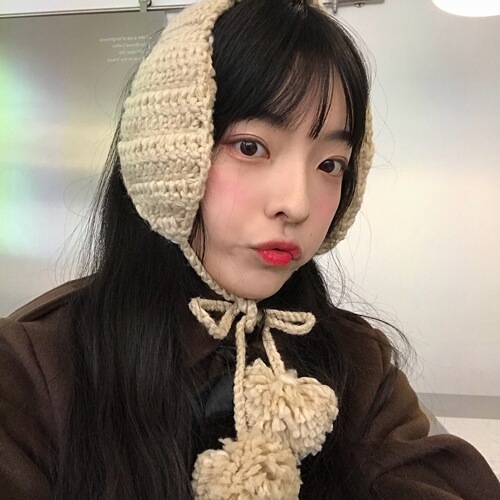 Korean ins cute knitted earbags fur ball lace-up wool earmuffs autumn and winter ear protection warm retro earmuffs for women