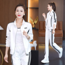 2024春秋季新款女装休闲运动套装时尚减龄显瘦开衫卫衣卫裤三件套