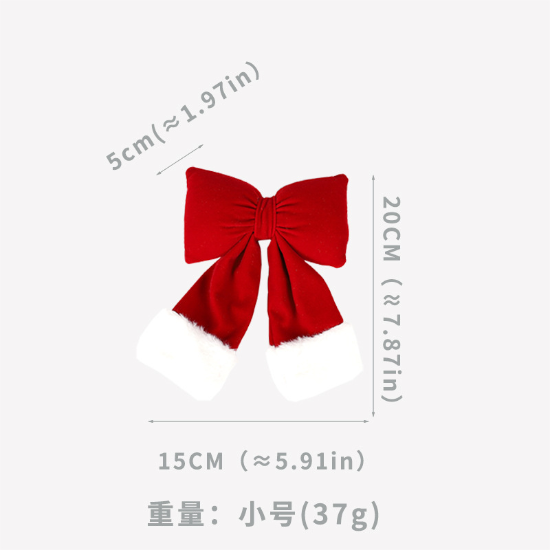 新しいクリスマスの立体植毛蝶結びの大きいサイズの赤いベルベットの蝶結びの結婚祝いのクリスマスの雰囲気の配置|undefined