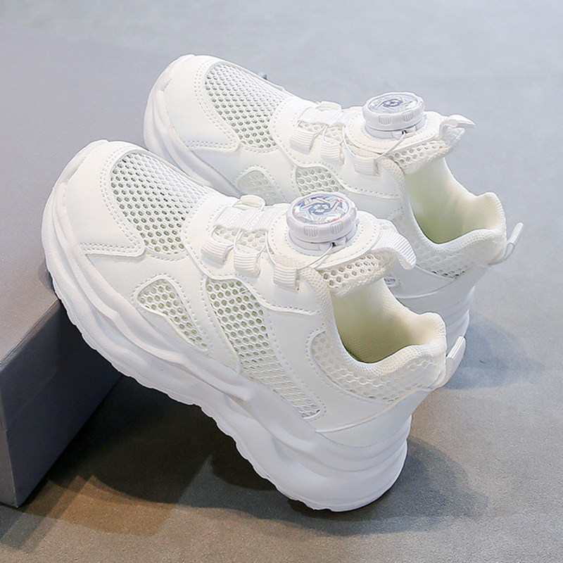 Children's breathable sports white white sneakers for boys