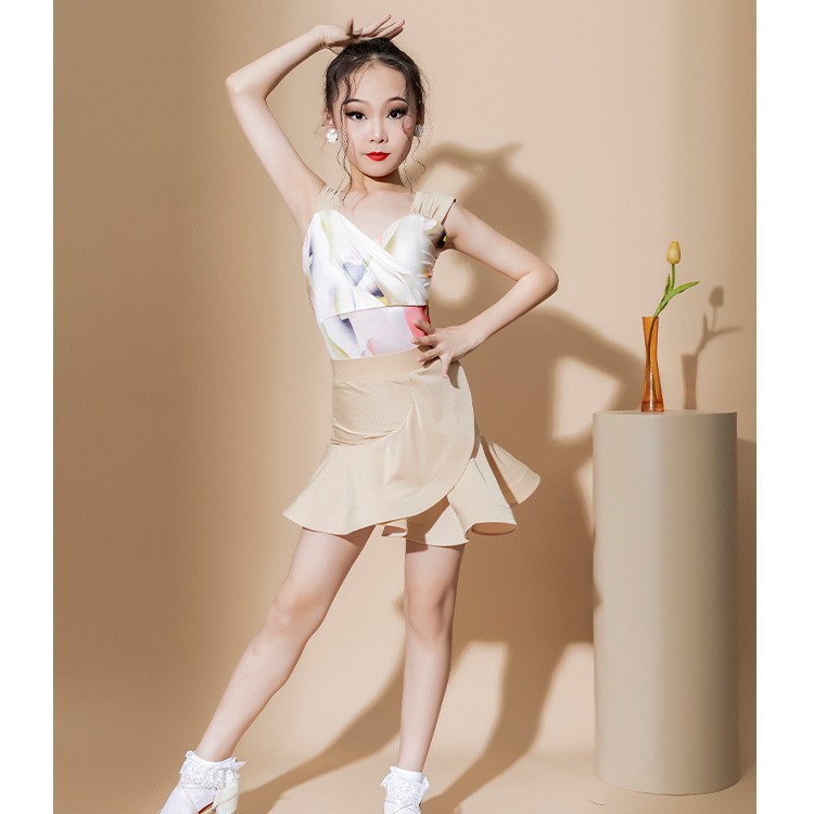 尚裁艺春夏季新款拉丁舞女童2025练功服儿童表演服分体演出服舞裙|undefined