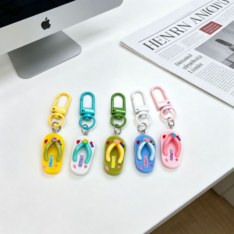 Colorful Cartoon Mini Flip-Flop Keychain Cute Shoe Pendant Student Backpack Bag Decoration Accessory Colorful Cartoon Mini Flip-Flop Keychain Cute Shoe Pendant Student Backpack Bag Decoration Accessory