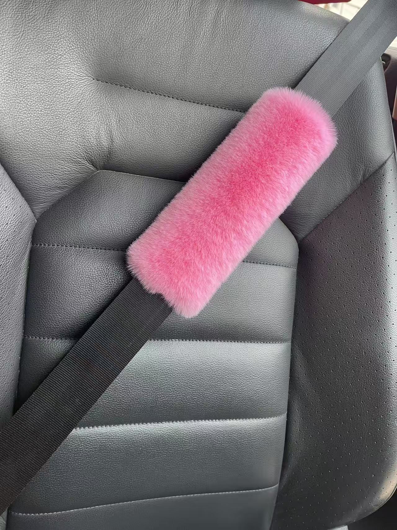 Car Seatbelt Shoulder Pads Imitation Rex Rabbit Fur Anti-Scratch Backpack Straps Children's Schoolbag Backpack Decorative Covers Decorative Pads