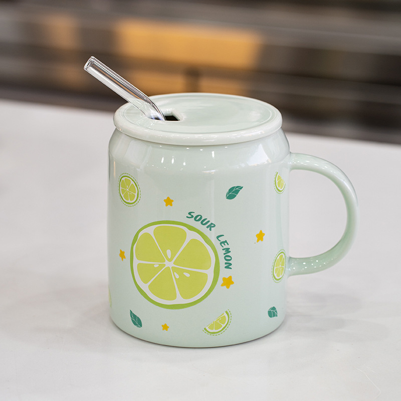 Creativo de paja taza cerámica fruta al por mayor ceremonia apertura regalo impresión publicidad logo agua