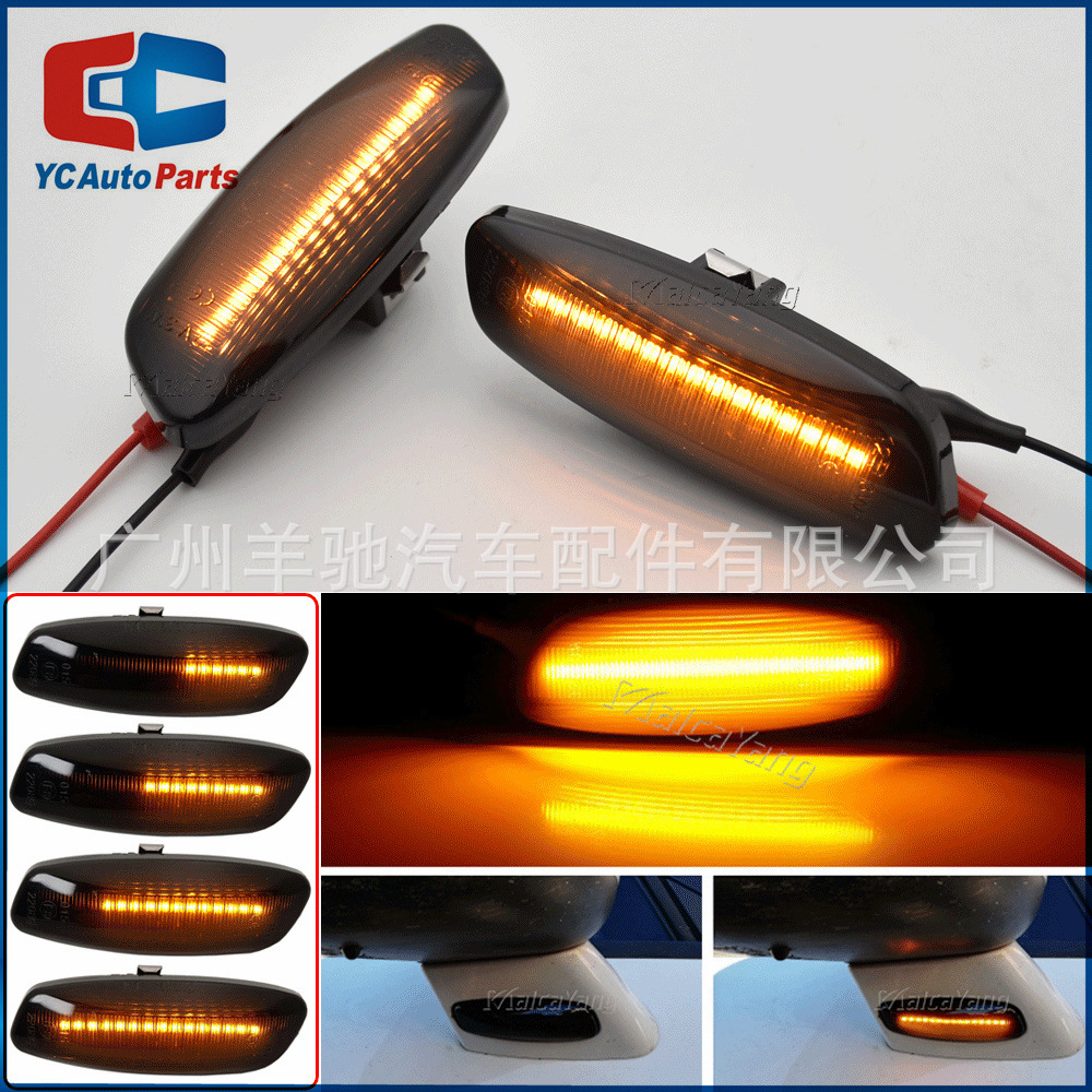 Adecuado para Peugeot 207 308/Citroen C3 C4 guardabarros dirección LED dinámico intermitente marcado luz lateral