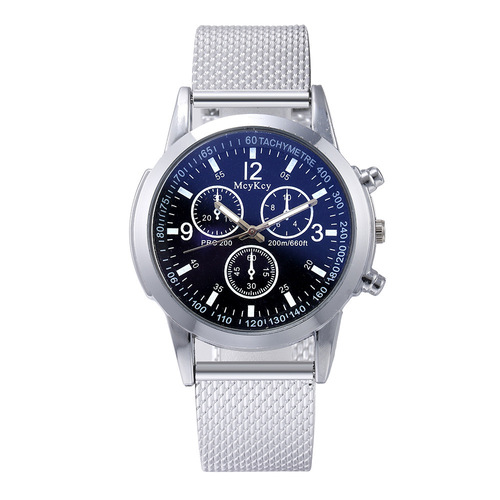 Blue Light Three-Eye Men's Watch, Export Hot Selling Model, Plastic Mesh Strap, Business Casual Men's Quartz Watch