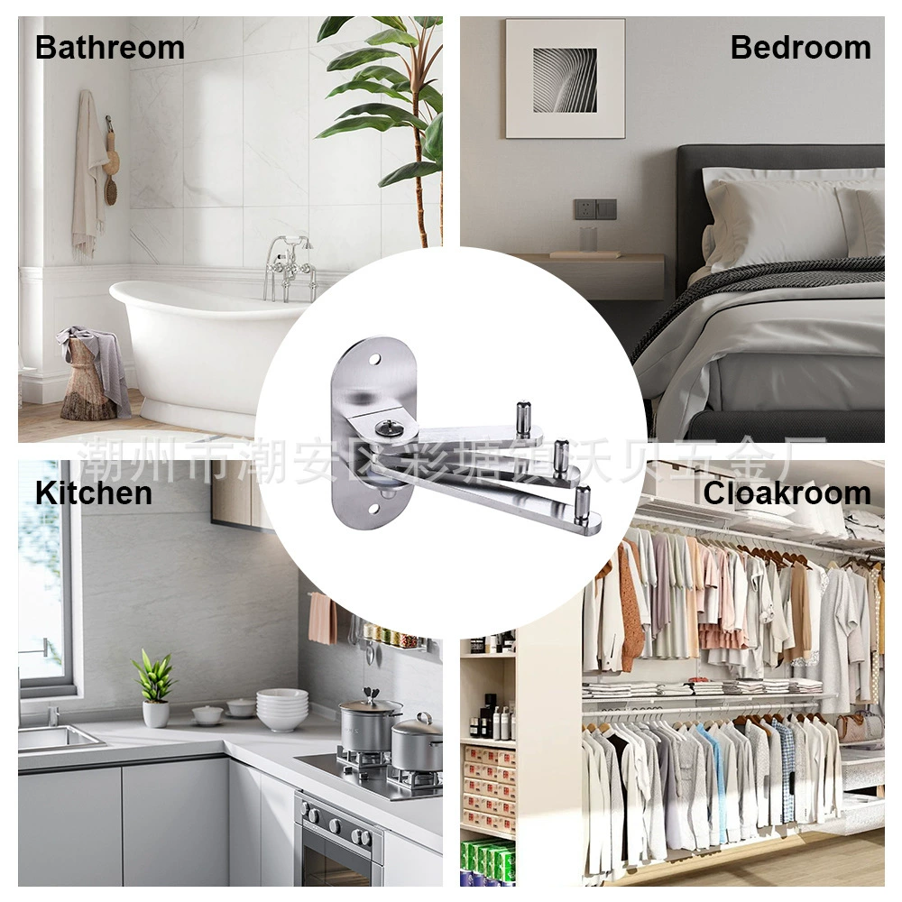 Отель без перфорации из нержавеющей стали складной подвижный крючок для одежды квартира трехкрючок настенный крючок черно-белый качели крючок для одежды