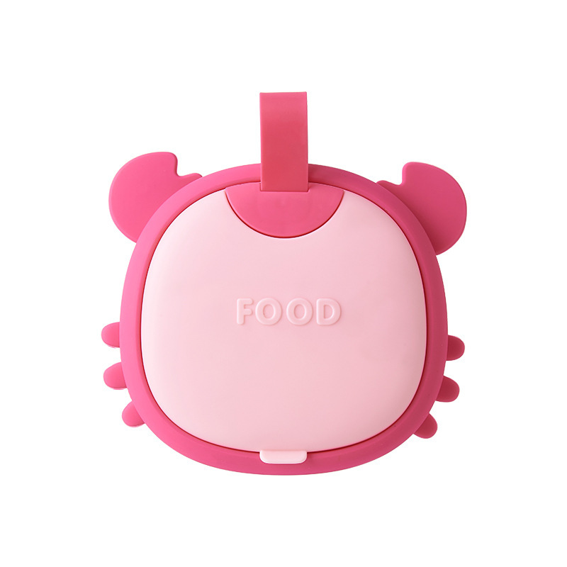 Bowl de suplemento de cangrejo pequeño especial para bebés que salen adorables paquetes de cubiertos portátiles para niños que incluyen suplemento de tijeras y cucharas