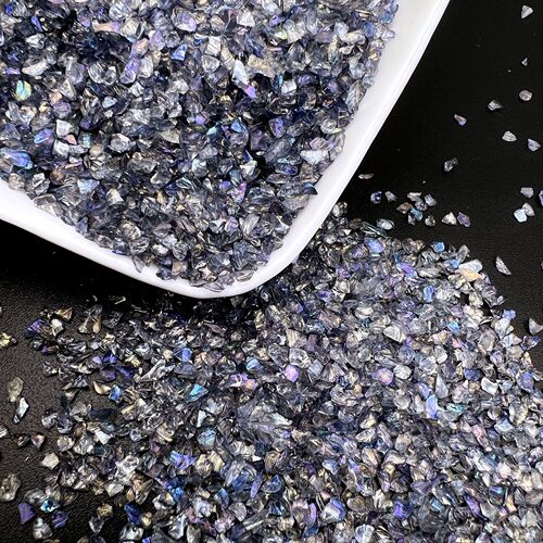 Live Streaming Bright AB Colorful Glass Crushed Glass Fragments DIY Filling Frame Nail Decorative Accessory Material