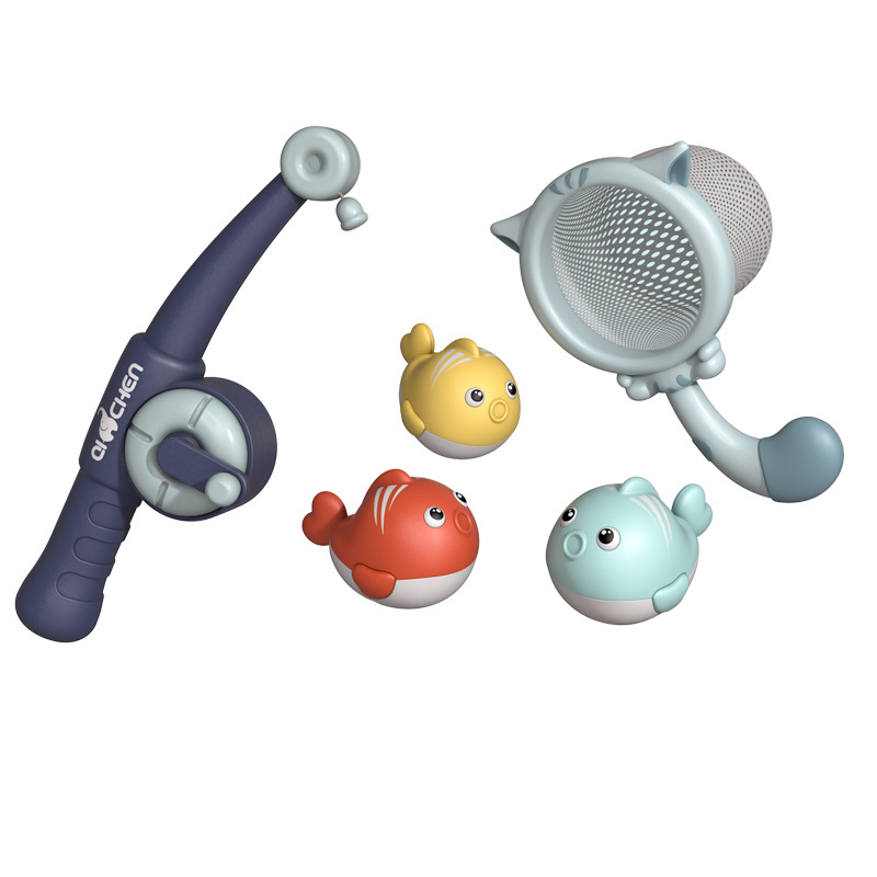 Bebé transfronterizo traje de pesca magnética red pesca animal Juguetes De Agua baño de los niños juguetes de baño flotante