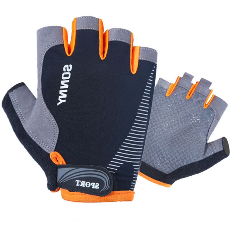 Guantes deportivos de seda de hielo hombres y mujeres al aire libre equitación entrenamiento fitness índice dedo pantalla táctil velcro medio dedo guantes de protección solar