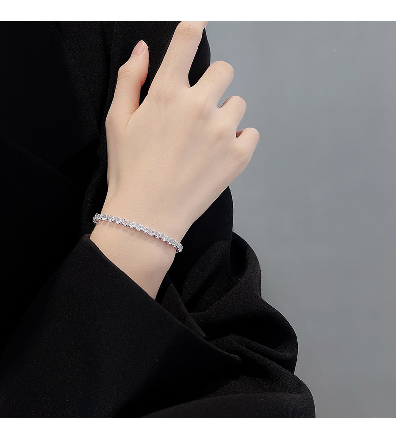 Simple Style Square Copper Inlay Zircon Bracelets 1 Piece