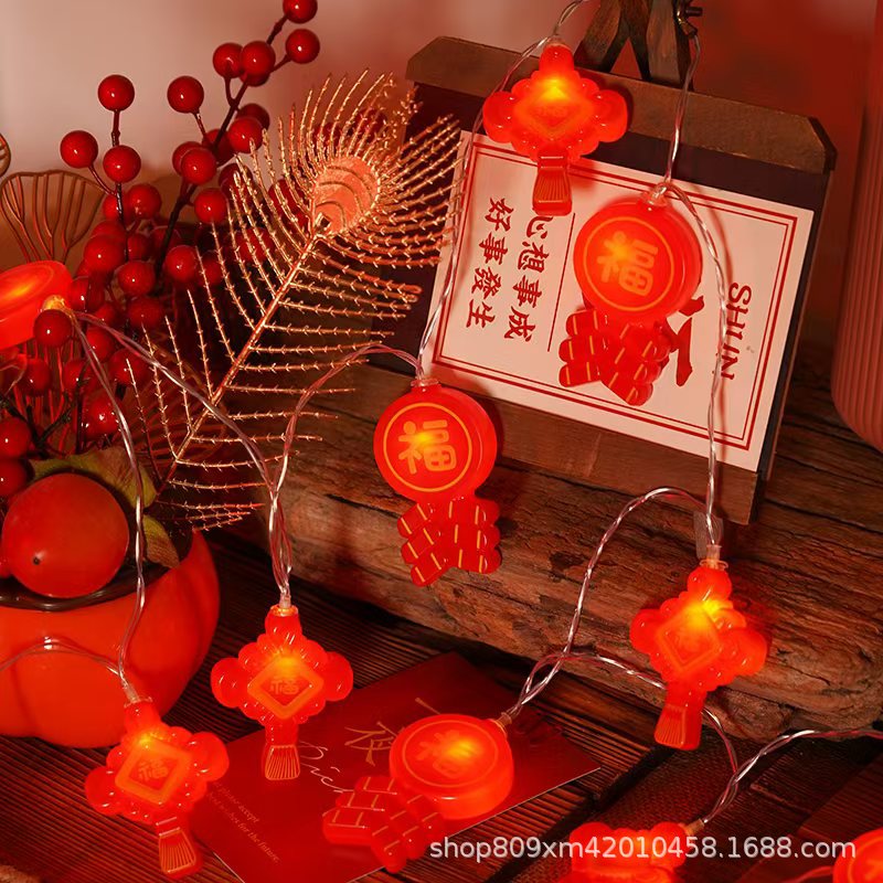 新款LED中国结商场中秋节场景布置氛围灯串节日场景装饰灯彩灯