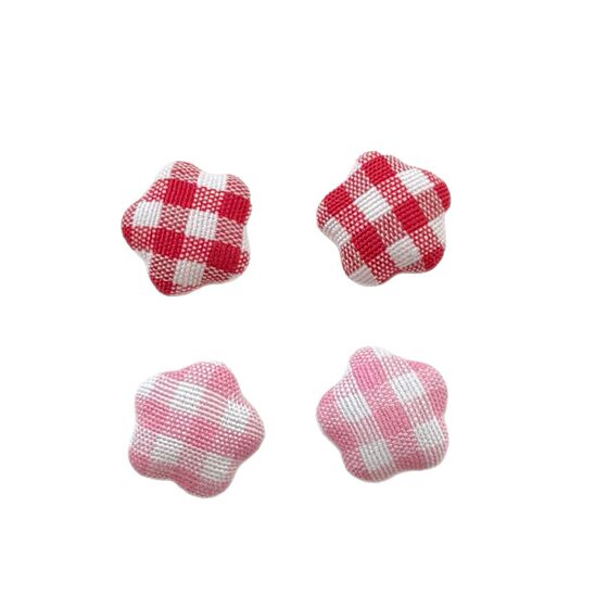 small size Plaid Cloth Five-pointed Star Button DIY Handmade Material Clothing Shoes and Socks Accessories Accessories Hole Shoes Collocation