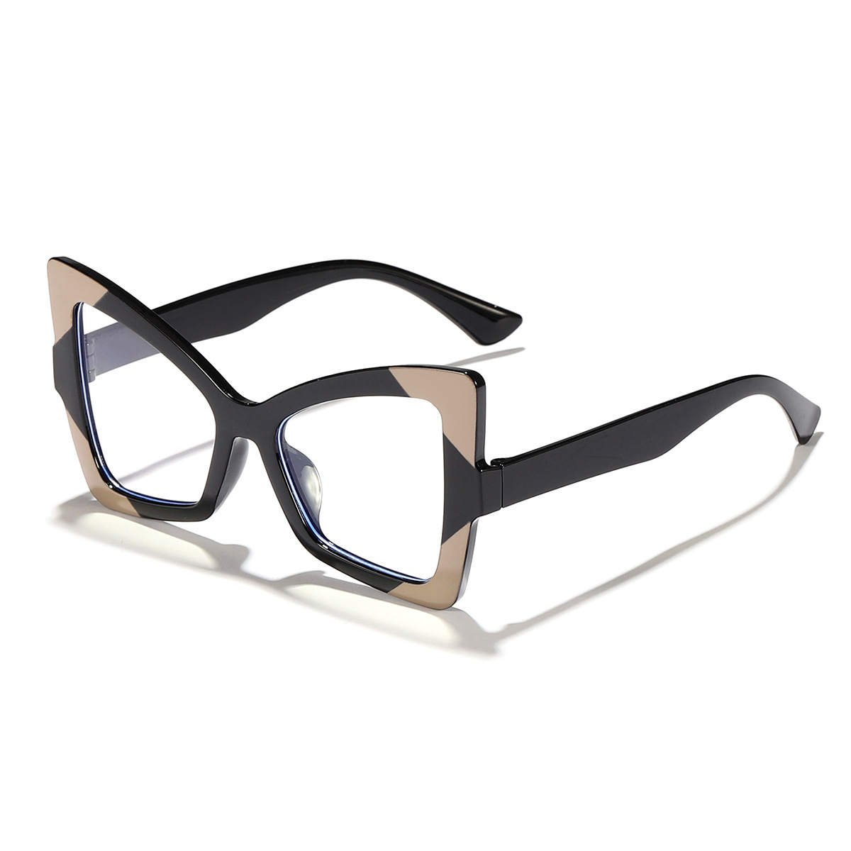 Nuevo crossover de alta gama dopamina ojo de gato montura de mariposa gafas anti-luz azul cara simple femenina pequeño espejo plano