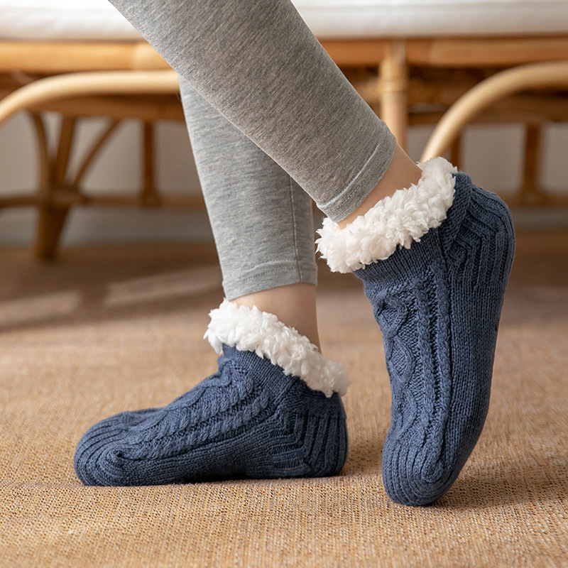 Lamb Wool Floor Socks Winter Indoor Adult Women's Home Snow Socks Adult Fleece Thickened Slipper Socks Men's Non-Slip