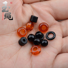 手绳项链绳配件黑珠亚克力diy小饰品吊坠绳尾珠隔珠面包圈调节扣