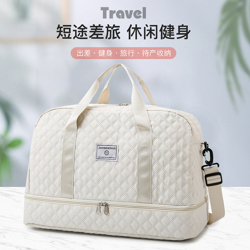 Cross-Border Wholesale Large-Capacity Fitness Bag Portable Short-Distance Travel Yoga Swimming Sports Travel Bag Outing Luggage Bag