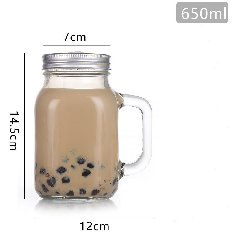 Fábrica al por mayor Polla taza Internet celebridad gradiente color Mason taza paja vidrio taza con mango fútbol taza de agua