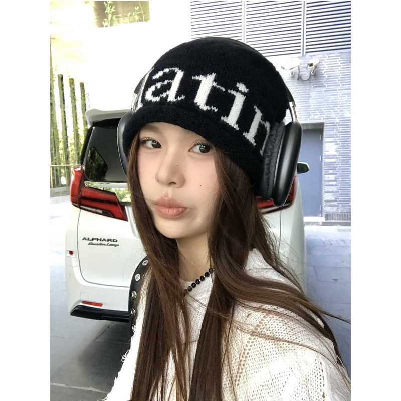 韩国小众针织帽女秋冬保暖冷帽包头时尚网红毛线帽街拍大头围|undefined