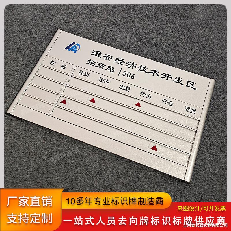 工作人员去向牌铝合金可更换告知牌在岗指示办公室员工去向牌