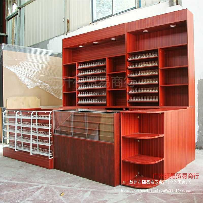 Supermercado cajero pequeño estante de conveniencia multifuncional gabinete de tabaco y vino pequeña tienda simple cajero clavado