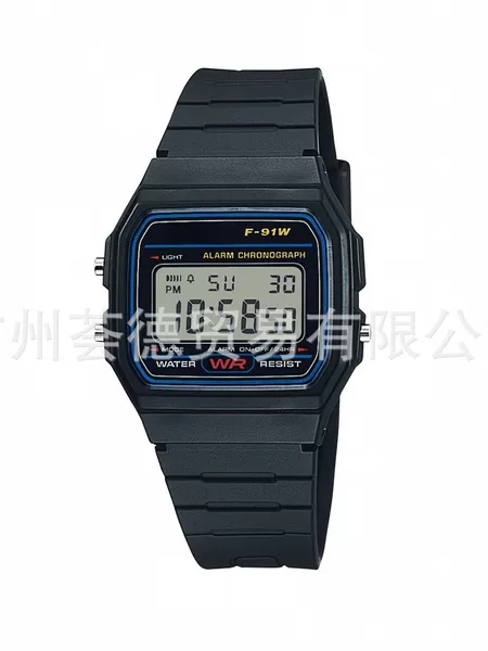 Original export high-end version F91-W-1 LED electronic watch with Japanese original battery and weighted wristband