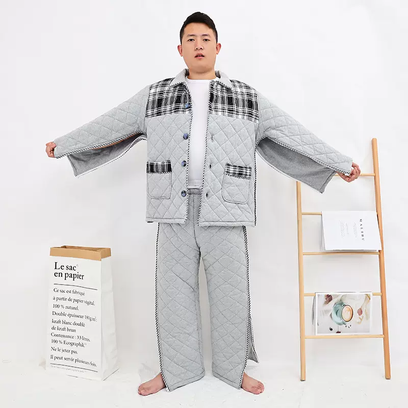 冬季夹棉加厚病号服易穿脱棉袄骨折康复护理瘫痪卧床老人棉衣棉裤