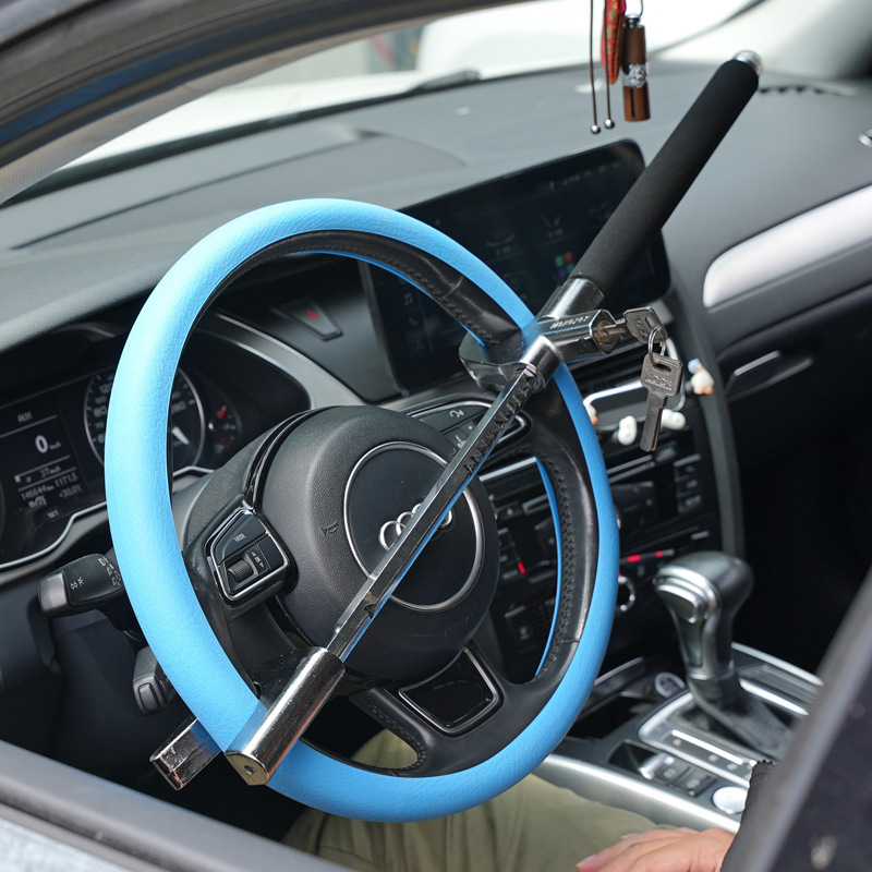 Car Steering Wheel Lock, Window-Breaking Hammer, Anti-Theft Lock, Car Lock, Safety Self-Defense Telescopic Handlebar Lock, Multi-Function