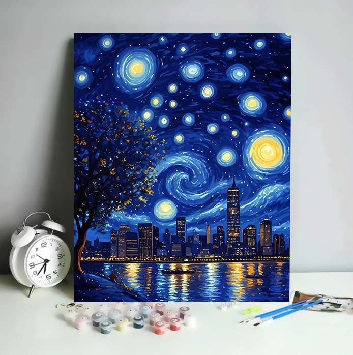 デジタル油絵 diy 手描き風景花宮崎駿手描き装飾絵画工場卸売油絵|undefined