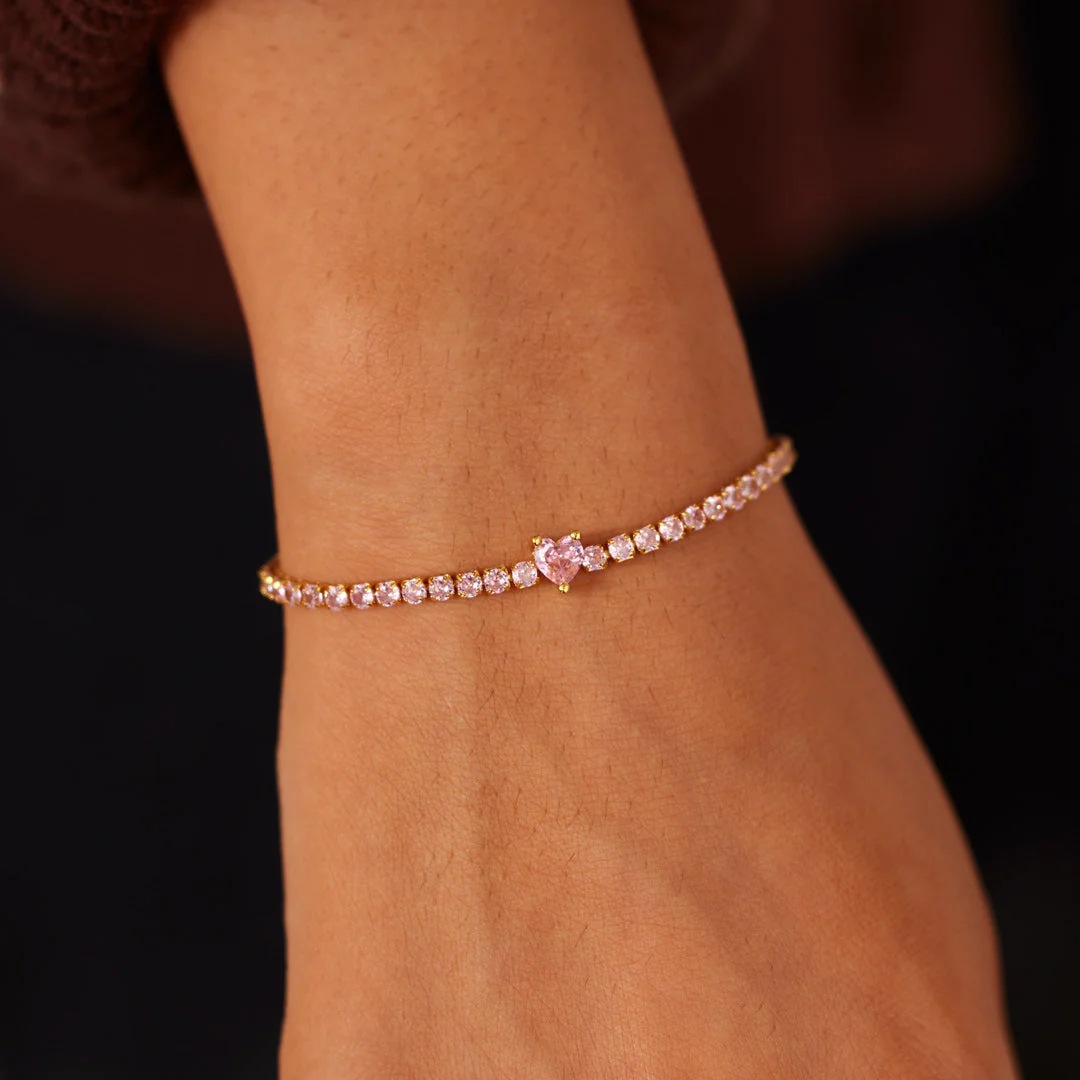 Geometric Pattern 925 Sterling Silver Tennis Chain Bracelets Elegant Simple Style