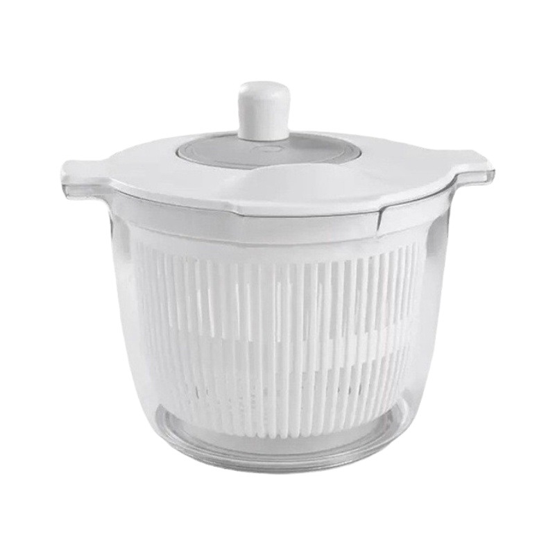Kitchen vegetable salad dehydrator household double-layer vegetable washing basin fruit and vegetable draining basket manual water filter drying machine