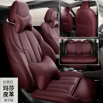 Full-cover genuine leather car seat, Modelə uyğun (Original) oturacaq örtükləri - raffi-red-deluxe-edition-five-seater-nappa-leather-full-coverage-for-front-and-rear-rows