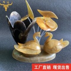 牛角鴨筆立て牛角白鳥置物装飾品牛角工芸品牛角櫛メーカー卸売り