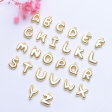 保色18K包金字母配件26个英文字母吊坠diy手工手链项链饰品配件
