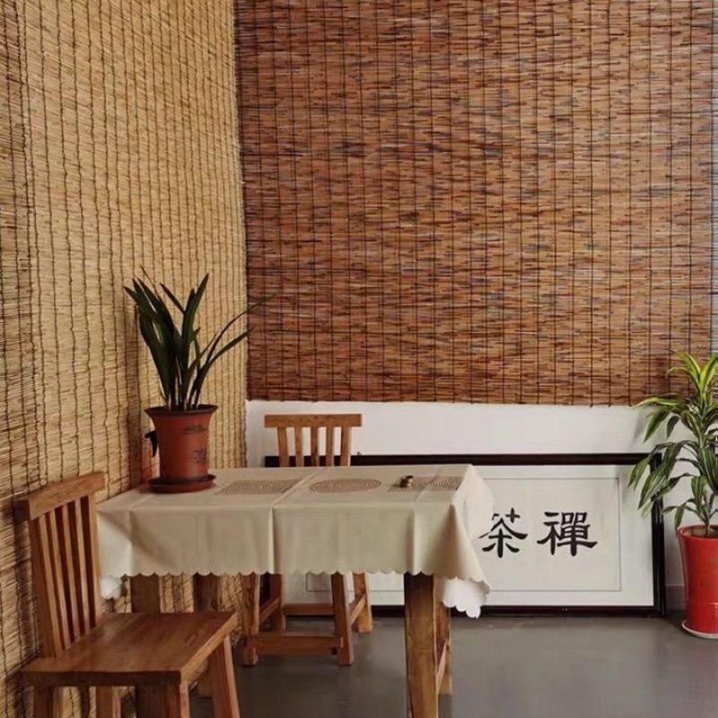 芦苇帘子装饰中式禅意竹遮阳光户外隔断卷茶室阳台窗批发代发|undefined