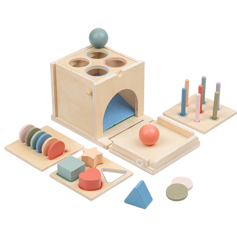Caja de clasificación 4 - en - 1 para niños Montserrat, caja de monedas multifuncional, cognición de color y forma de emparejamiento, juguetes de rompecabezas