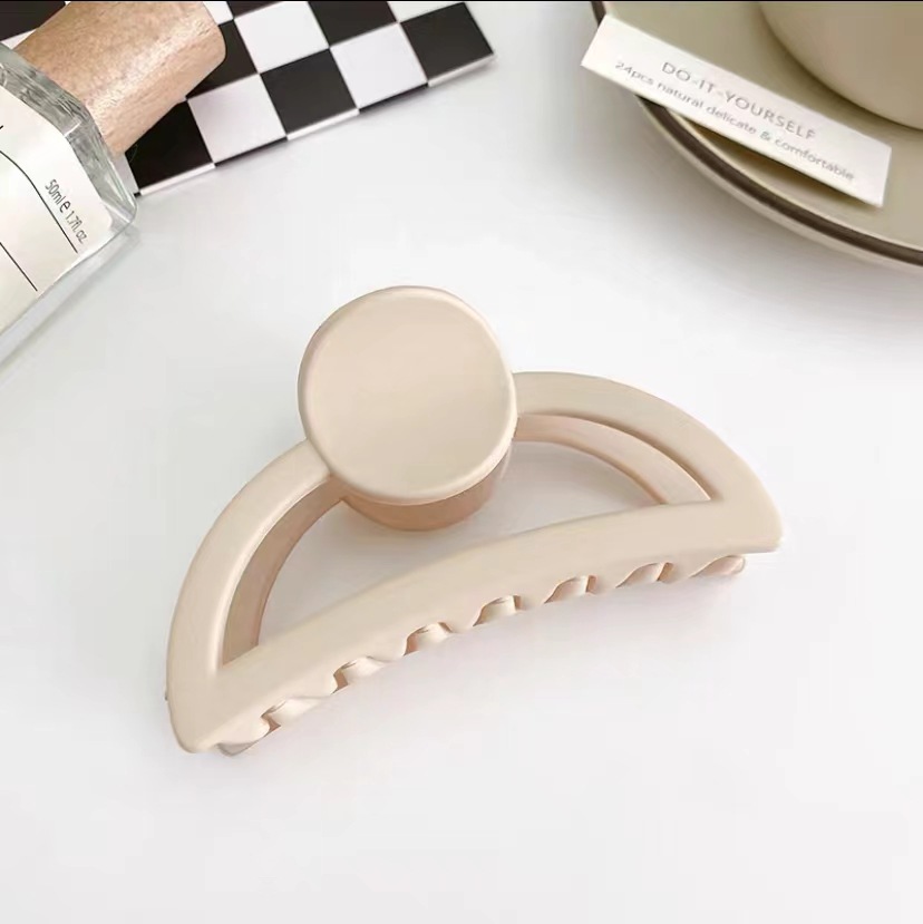 Horquilla de las mujeres espalda Cabeza esmerilado clip de pelo marrón horquilla Internet celebridad updo tiburón clip de alta calidad temperamento